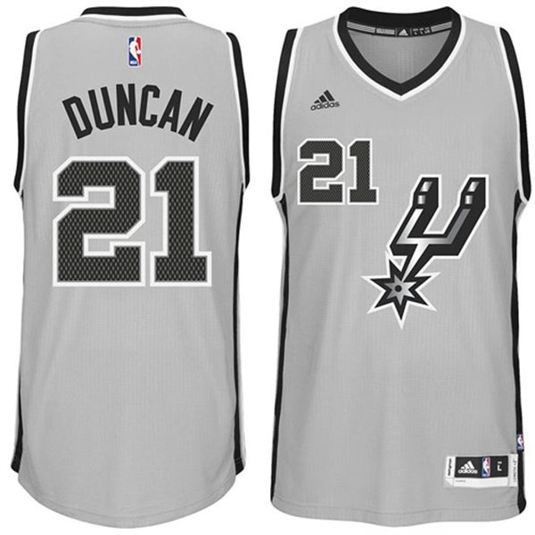 Men's  Spurs #21 Tim Duncan 2014-15 New Swingman Alternate Gray Jersey